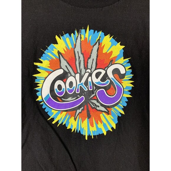 Cookies SF 3D Color Spectrum Black T Shirt Size Medium 100% Authentic Cotton - Picture 3 of 9